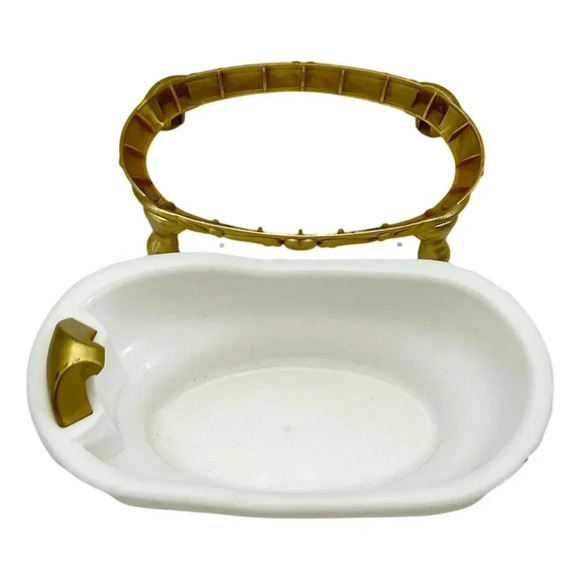 KidKraft Doll House Furniture Bathtub Gold Clawfoot Toilet White Gold Blue - Picture 4 of 7